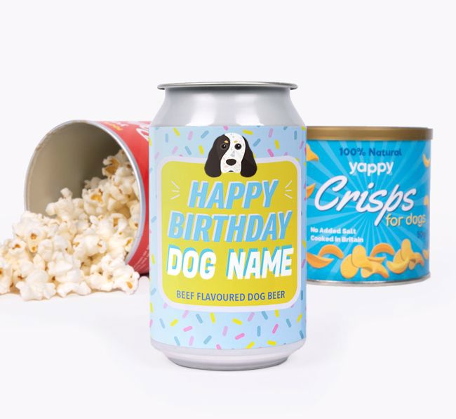 'Happy Birthday Sprinkles' - Personalised {breedFullName} Beer Bundle